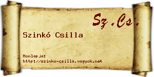 Szinkó Csilla névjegykártya